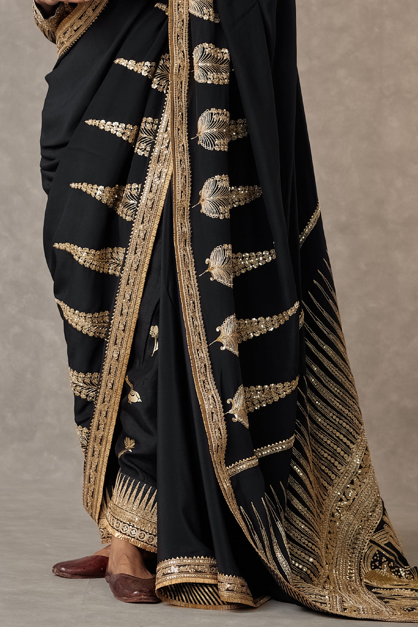Masaba Black Son Patti Saree indian designer wear online shopping melange singapore