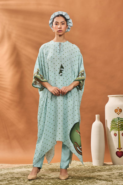 Masaba Blue Ace Of Spades Kurta Set indian designer wear online shopping melange singapore