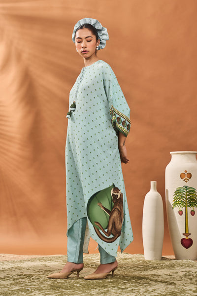 Masaba Blue Ace Of Spades Kurta Set indian designer wear online shopping melange singapore