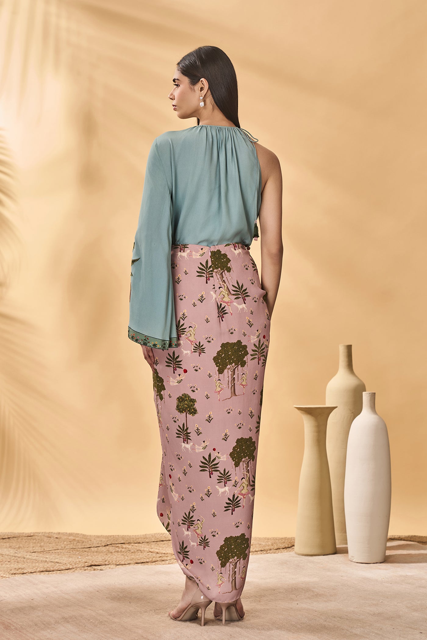 Masaba Blue And Pink Trellis Picnic Set indian designer wear online shopping melange singapore
