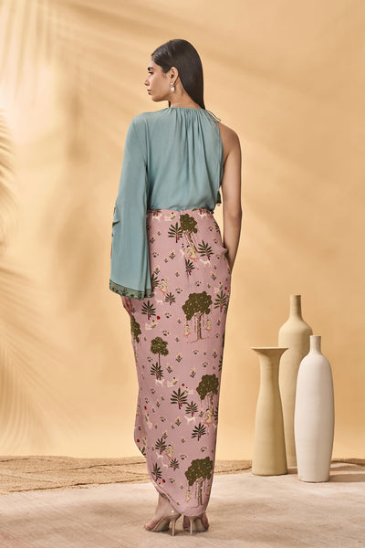 Masaba Blue And Pink Trellis Picnic Set indian designer wear online shopping melange singapore