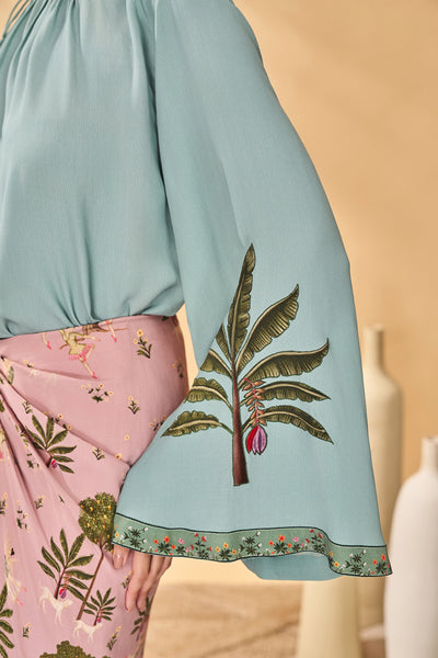 Masaba Blue And Pink Trellis Picnic Set indian designer wear online shopping melange singapore