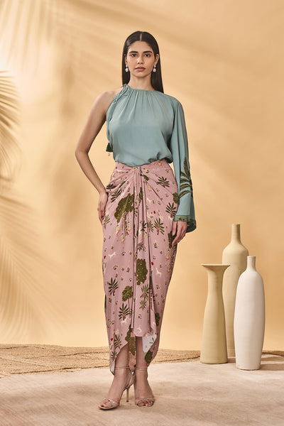 Masaba Blue And Pink Trellis Picnic Set indian designer wear online shopping melange singapore