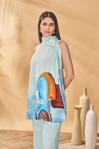 Masaba Blue Lost In Space Tunic Set indian designer wear online shopping melange singapore