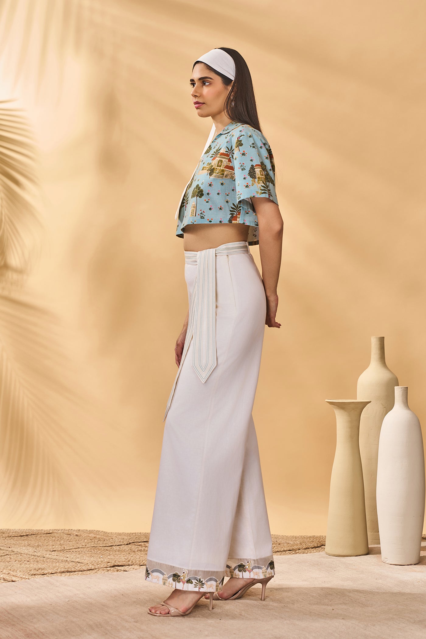 Masaba Blue Miniature Dreams Crop Top indian designer wear online shopping melange singapore