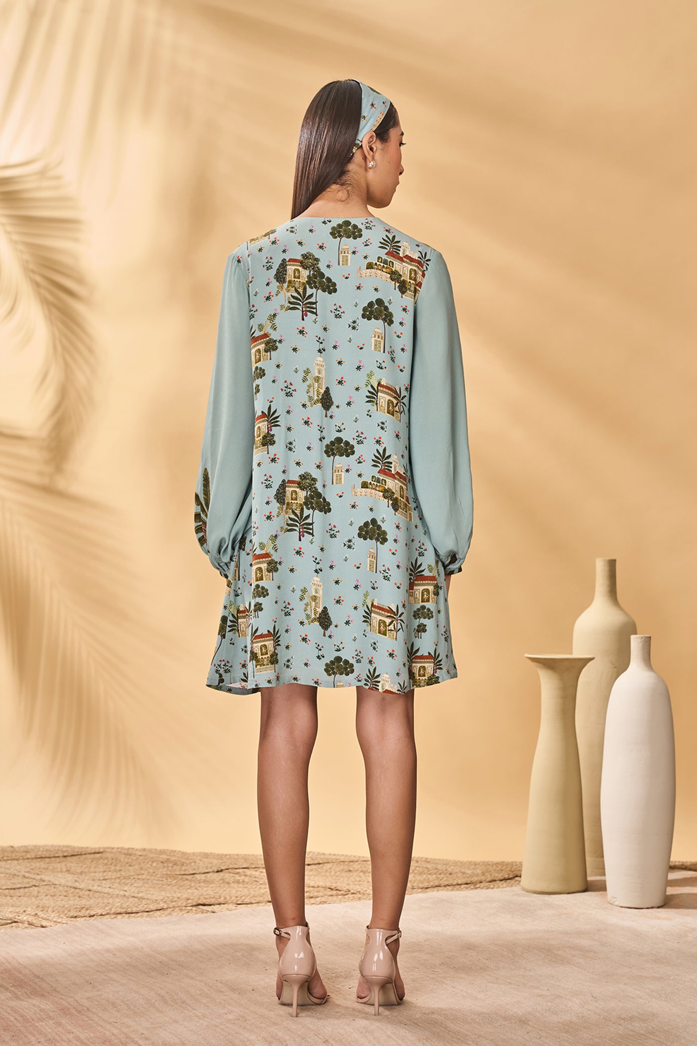 Masaba Blue Miniature Dreams Embroidered Mini Dress indian designer wear online shopping melange singapore