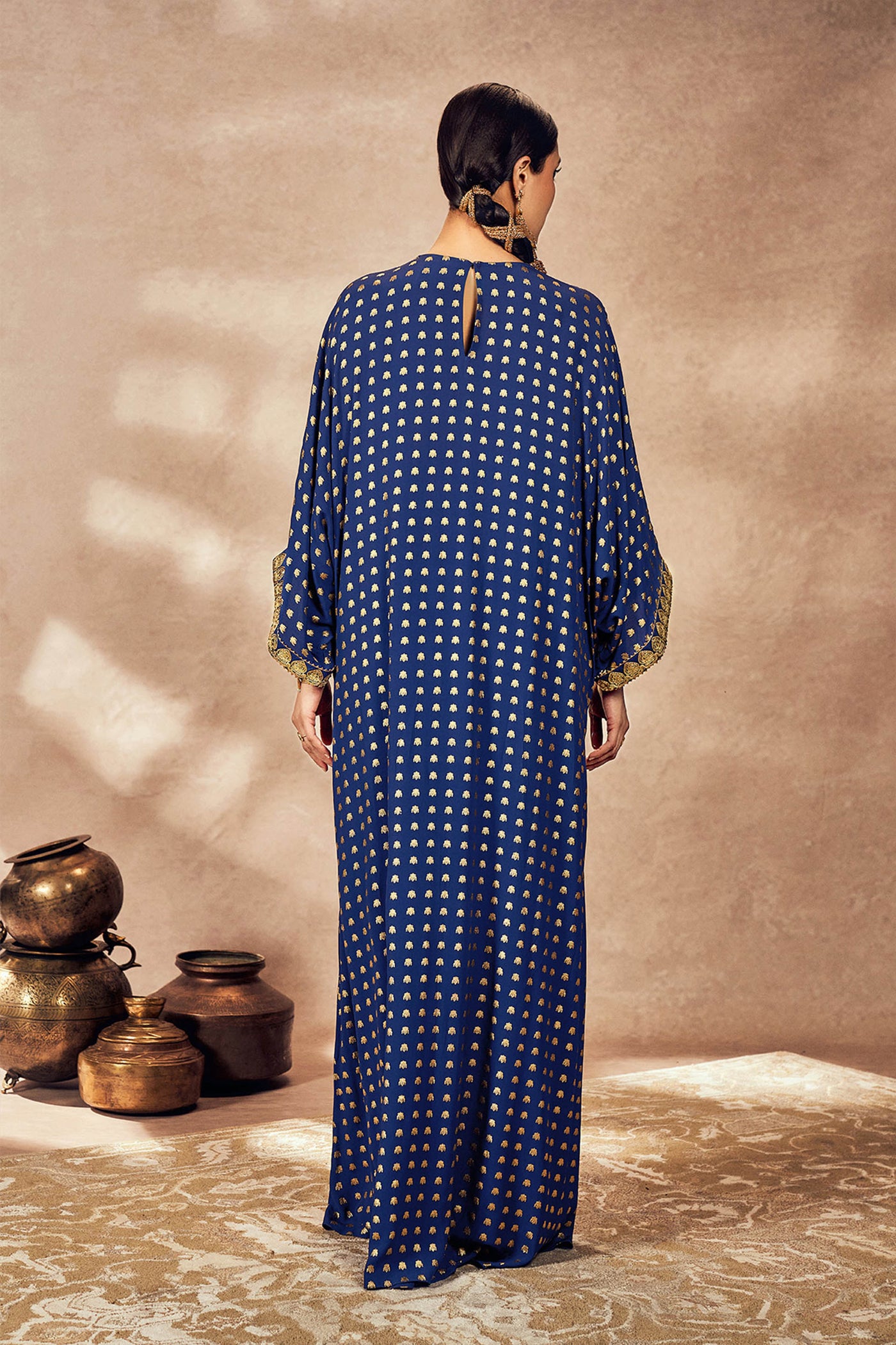 Masaba Blue Palmscape Kaftan indian designer wear online shopping melange singapore