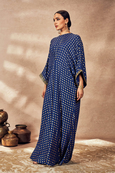 Masaba Blue Palmscape Kaftan indian designer wear online shopping melange singapore