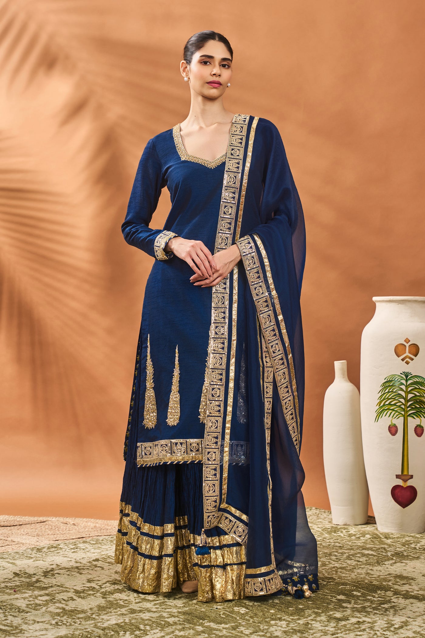 Masaba Blue Pixie Dust Kurta Set indian designer wear online shopping melange singapore
