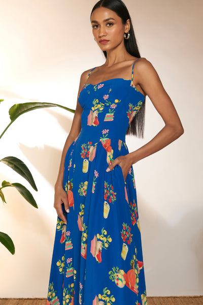 Masaba Blue Tangy Tango Corset Dress indian designer wear online shopping melange singapore