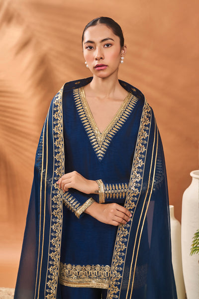 Masaba Blue Trikone Sharara Set indian designer wear online shopping melange singapore