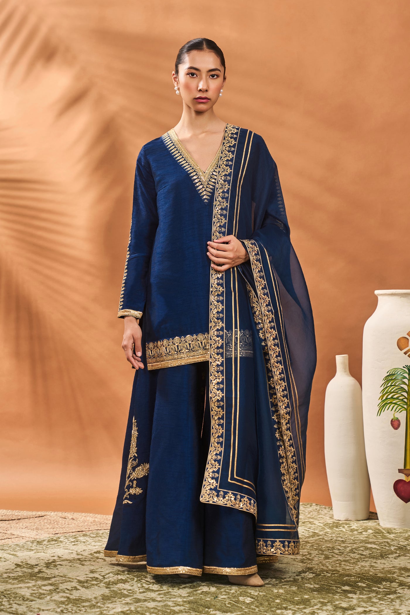 Masaba Blue Trikone Sharara Set indian designer wear online shopping melange singapore