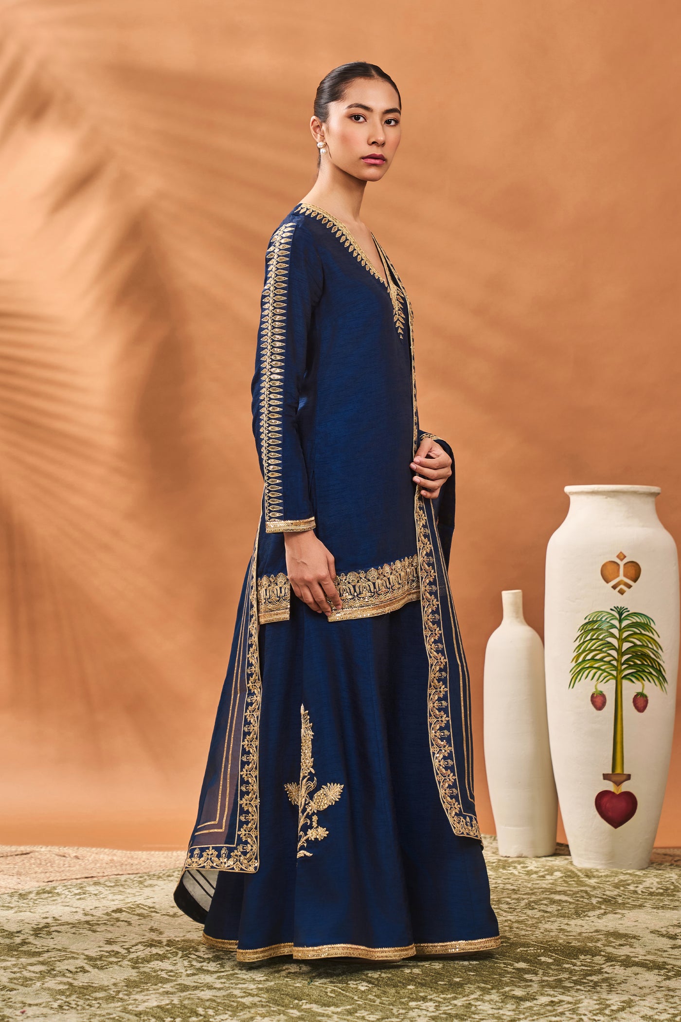 Masaba Blue Trikone Sharara Set indian designer wear online shopping melange singapore