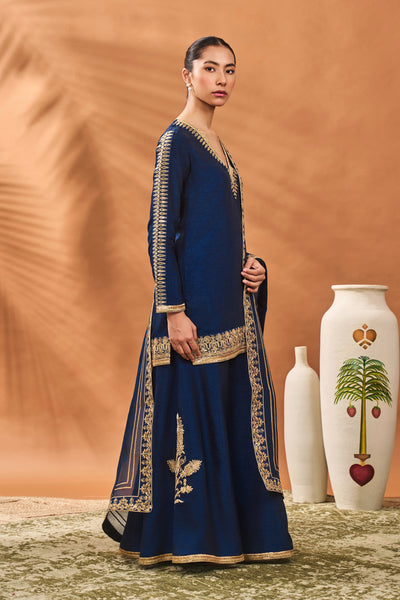 Masaba Blue Trikone Sharara Set indian designer wear online shopping melange singapore