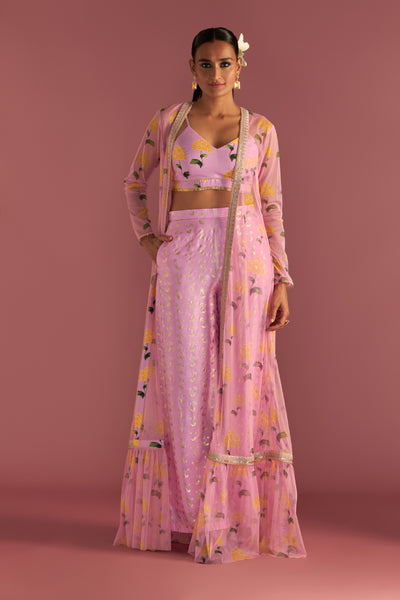 Masaba Blush Honeycomb Cape Set Indian designer wear online shopping melange singapore