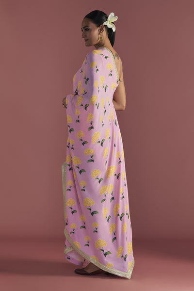 Masaba Blush Honeycomb One Shoulder Kaftan Indian designer wear online shopping melange singapore