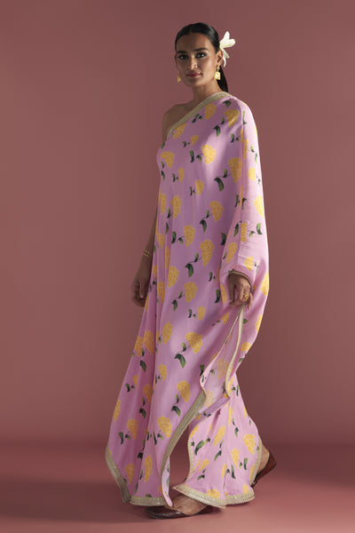 Masaba Blush Honeycomb One Shoulder Kaftan Indian designer wear online shopping melange singapore