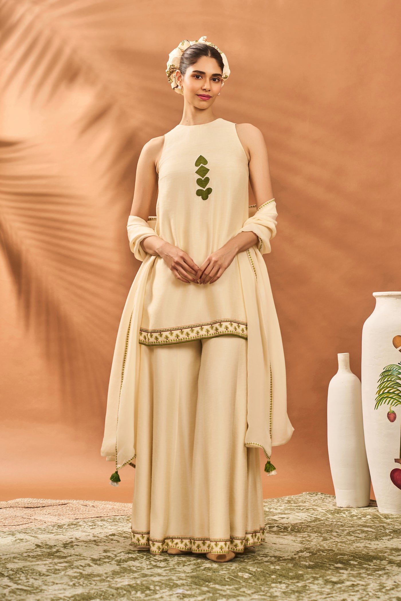 Masaba Cream Wildscape Kurta Set indian designer wear online shopping melange singapore
