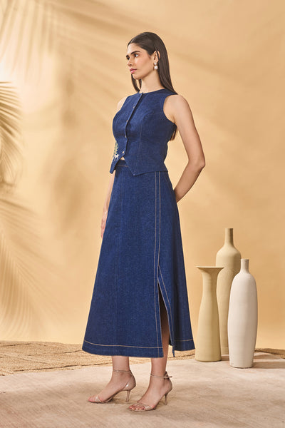Masaba Denim Skirt indian designer wear online shopping melange singapore