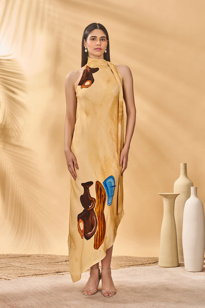 Masaba Earthern Echos Halter Dress indian designer wear online shopping melange singapore