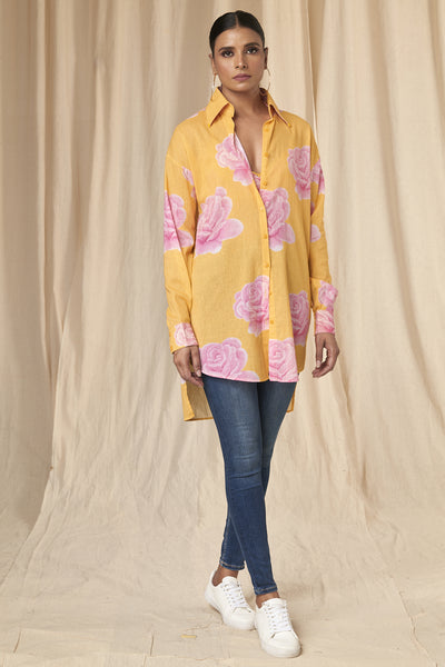 Masaba Emily Sunshine Rosy Shirt and Bralette indian designer wear online shopping melange singapore