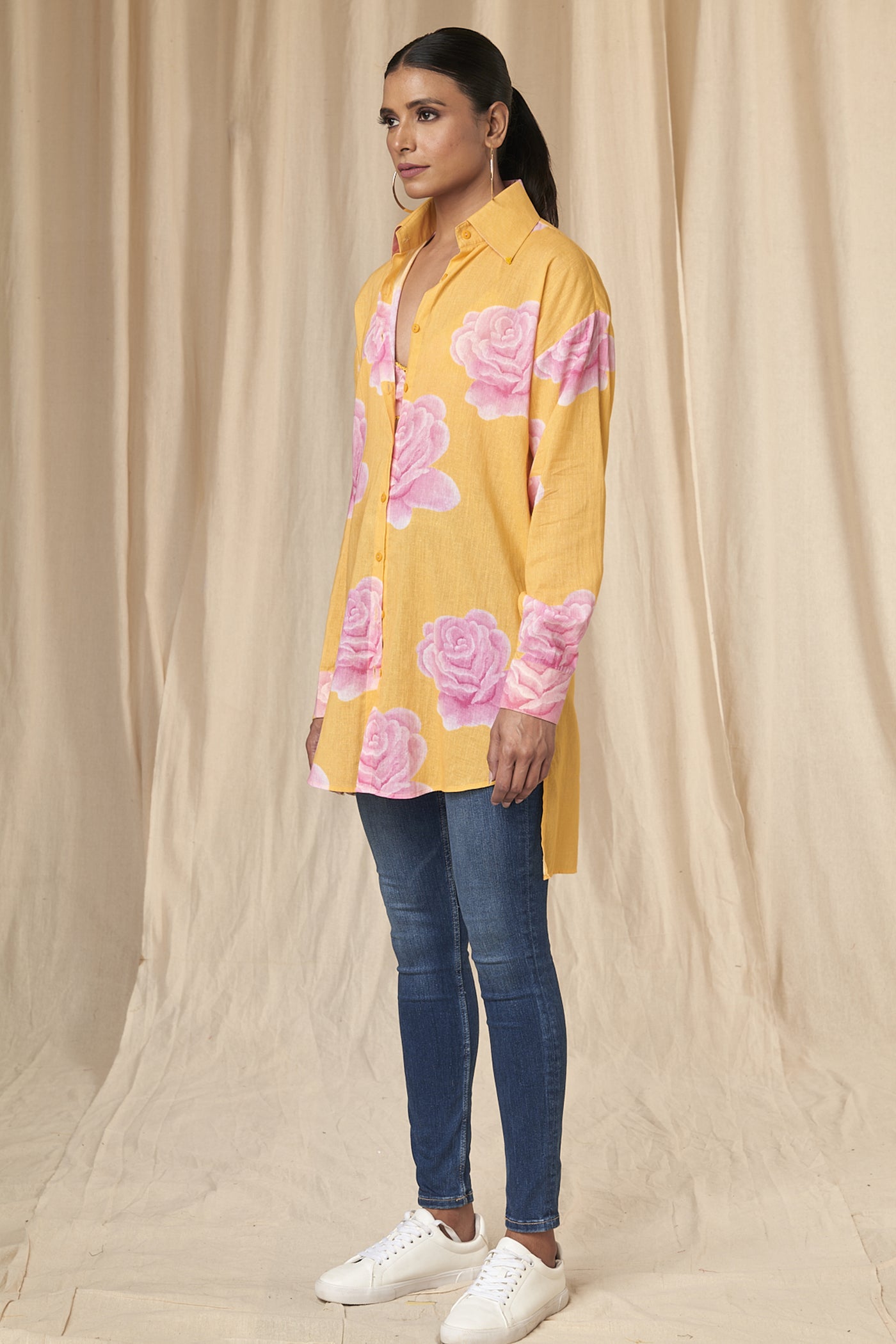 Masaba Emily Sunshine Rosy Shirt and Bralette indian designer wear online shopping melange singapore