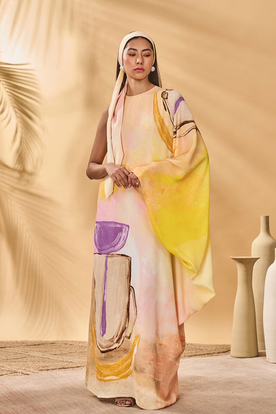 Masaba Glazing Symphony Asymmetrical Kaftan indian designer wear online shopping melange singapore