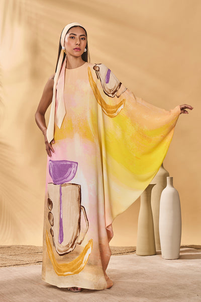 Masaba Glazing Symphony Asymmetrical Kaftan indian designer wear online shopping melange singapore
