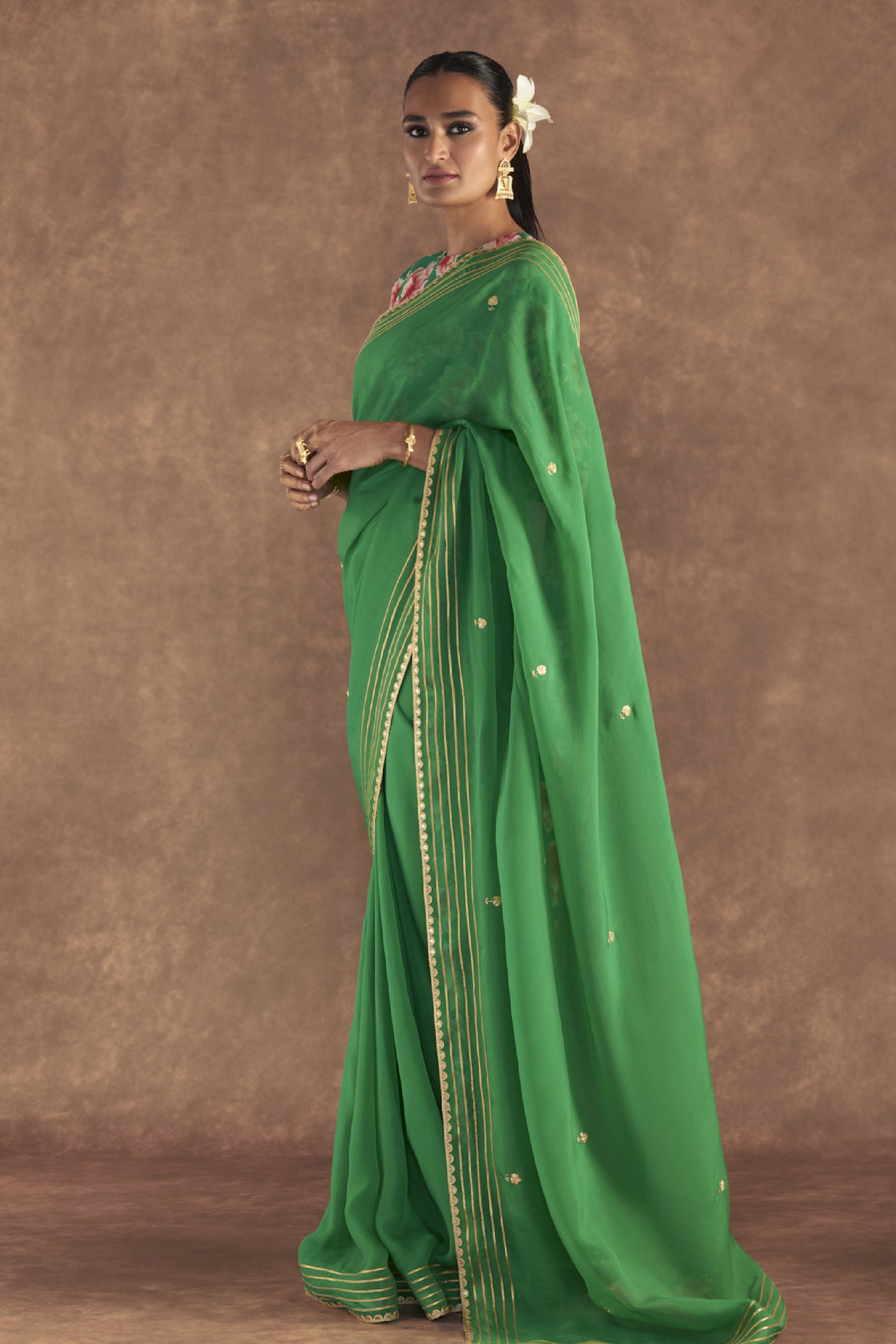 Masaba Green Berrybloom Saree Indian designer wear online shopping melange singapore
