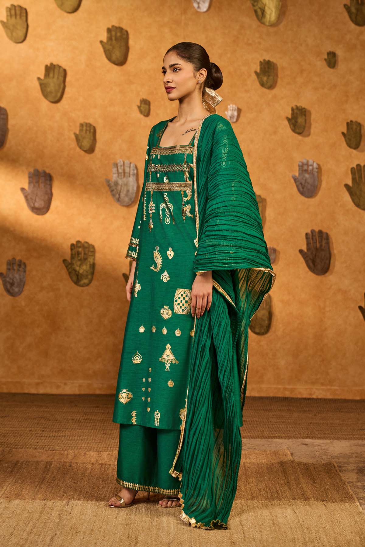 Masaba Green Folkstone Skd Set indian designer wear online shopping melange singapore 