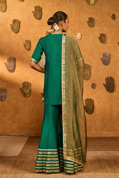 Masaba Green Gilded Sharara Set indian designer wear online shopping melange singapore 
