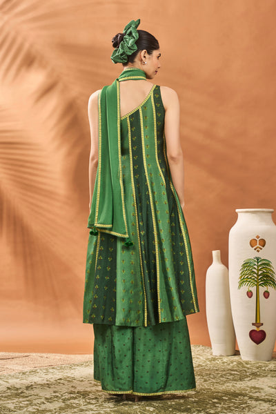 Masaba Green Petal Play Anarkali Set indian designer wear online shopping melange singapore