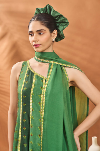 Masaba Green Petal Play Anarkali Set indian designer wear online shopping melange singapore