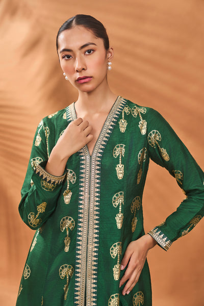 Masaba Green Traveller's Palm Tunic Set indian designer wear online shopping melange singapore