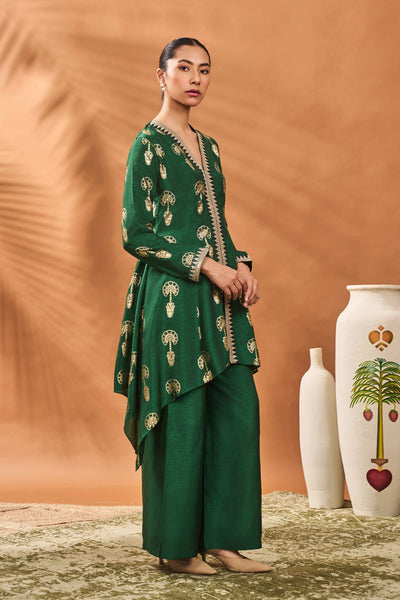 Masaba Green Traveller's Palm Tunic Set indian designer wear online shopping melange singapore