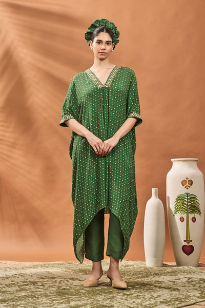 Masaba Green Tree Of Hearts Tunic Set indian designer wear online shopping melange singapore
