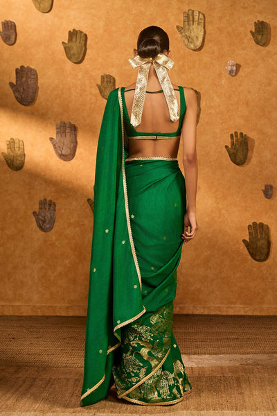 Masaba Green Zen Saree indian designer wear online shopping melange singapore 