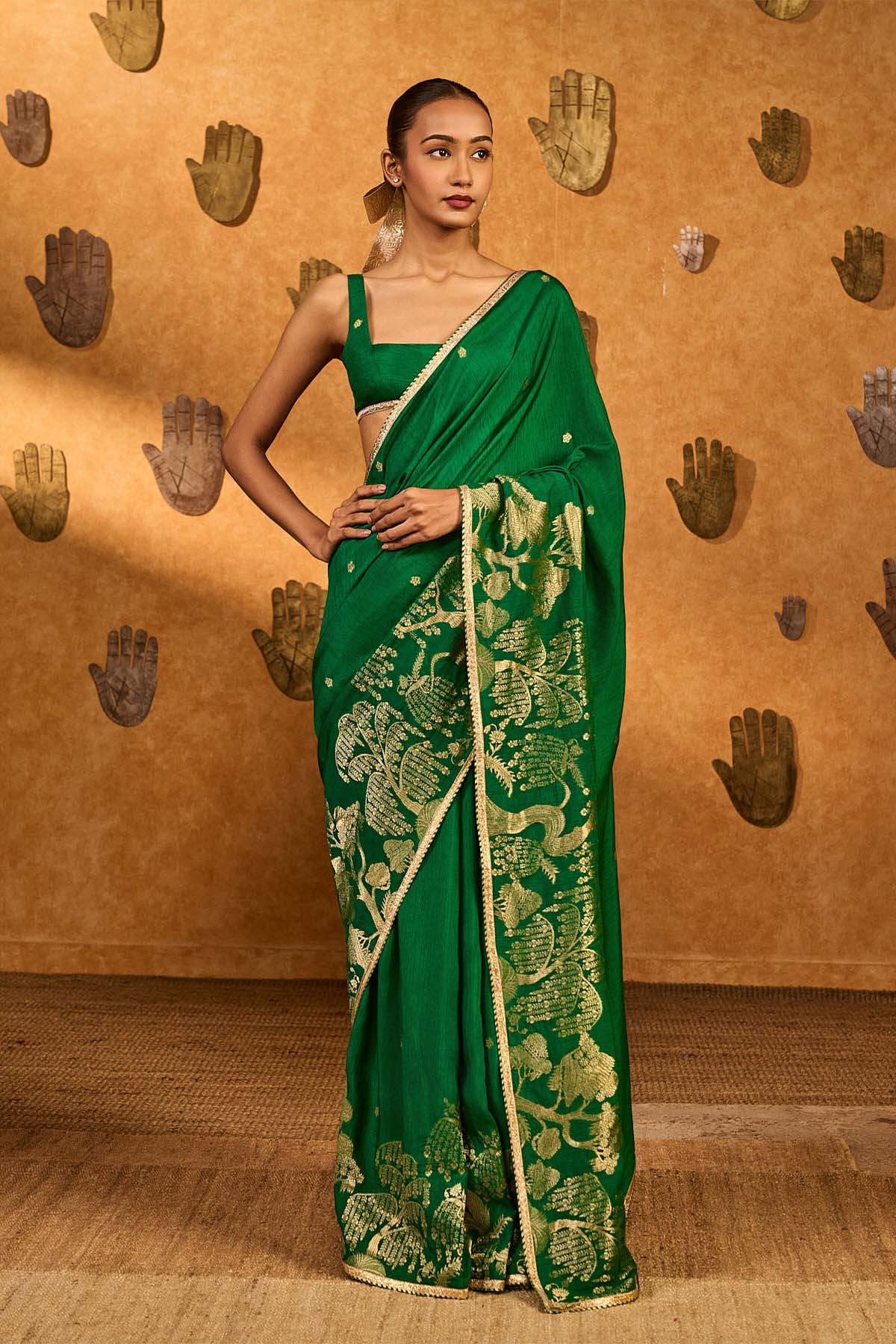 Masaba Green Zen Saree indian designer wear online shopping melange singapore 
