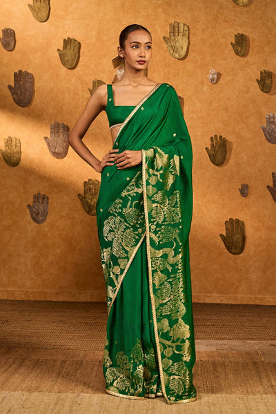 Masaba Green Zen Saree indian designer wear online shopping melange singapore 