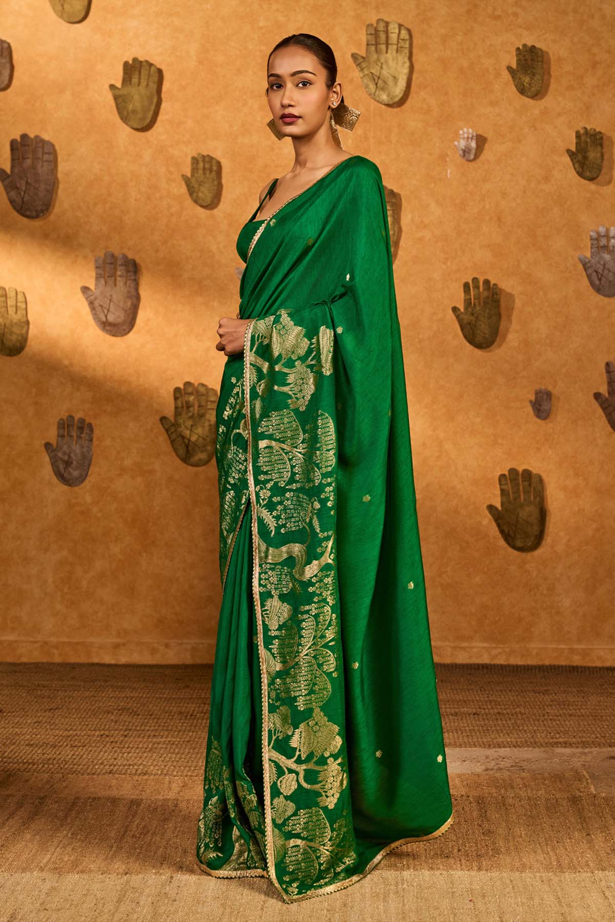 Masaba Green Zen Saree indian designer wear online shopping melange singapore 