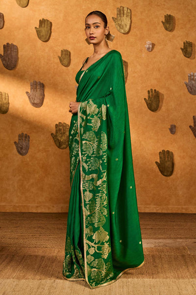 Masaba Green Zen Saree indian designer wear online shopping melange singapore 