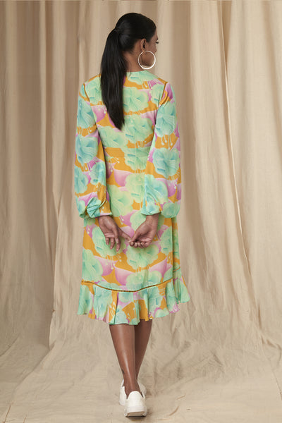 Masaba Haley Aquamarine Bloomerang Wrap Dress indian designer wear online shopping melange singapore