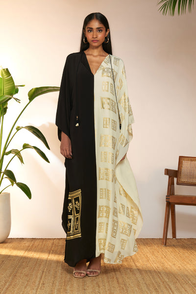 Masaba Half And Half Open Door Foil Kaftan indian designer wear online shopping melange singapore