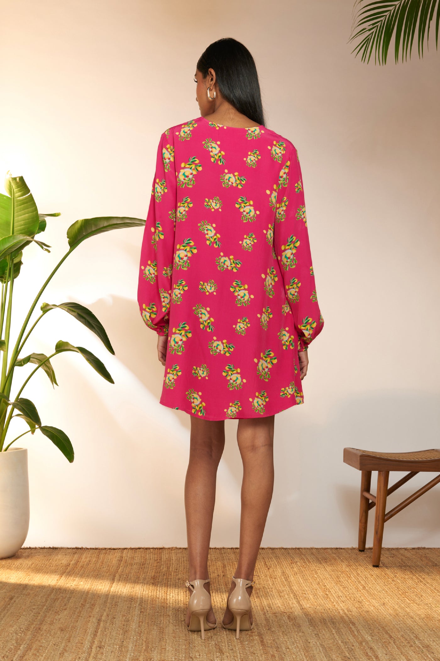 Masaba Hot Pink Lemon Frenzy Mini Dress indian designer wear online shopping melange singapore