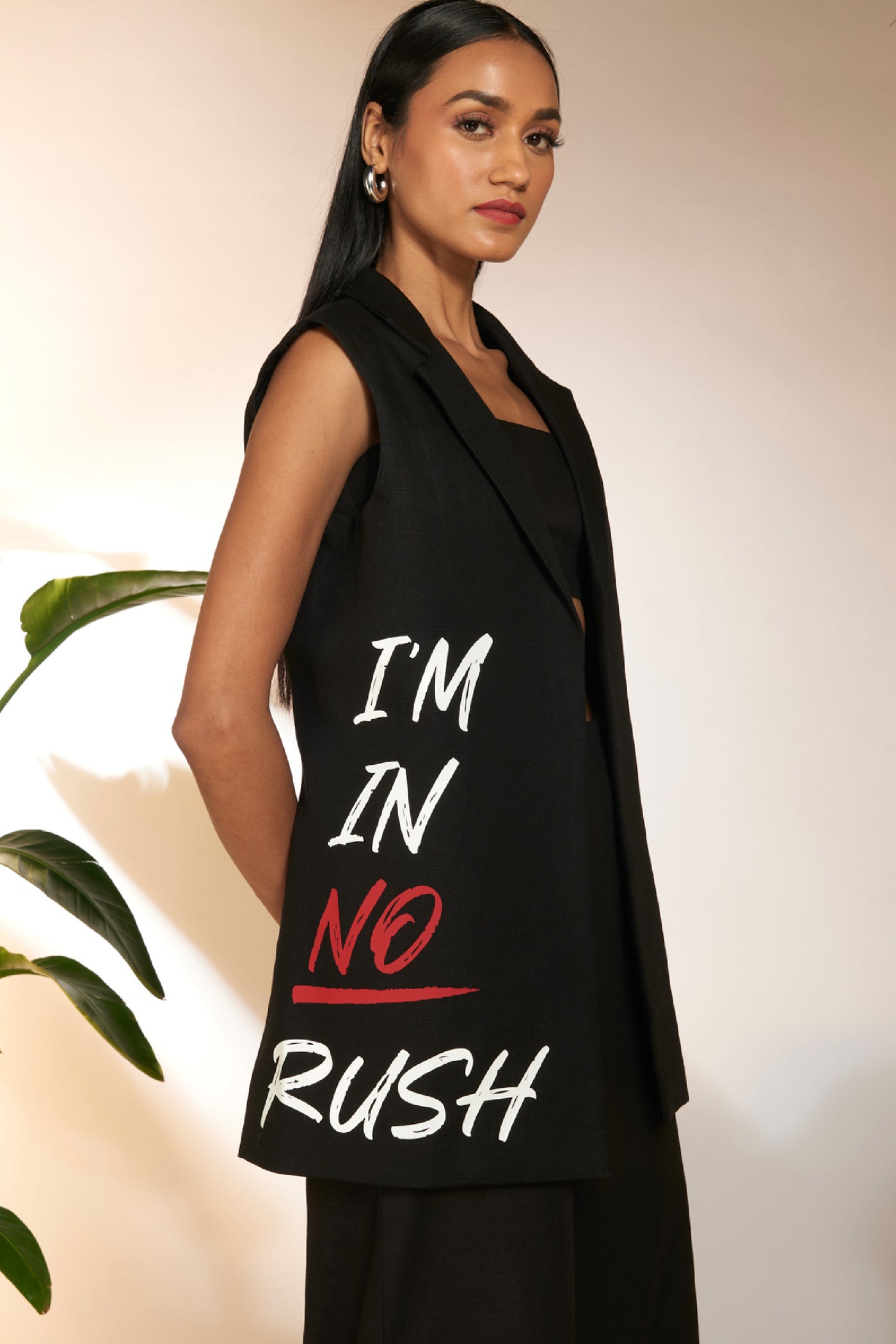Masaba I'm In No Rush Slogan Blazer indian designer wear online shopping melange singapore