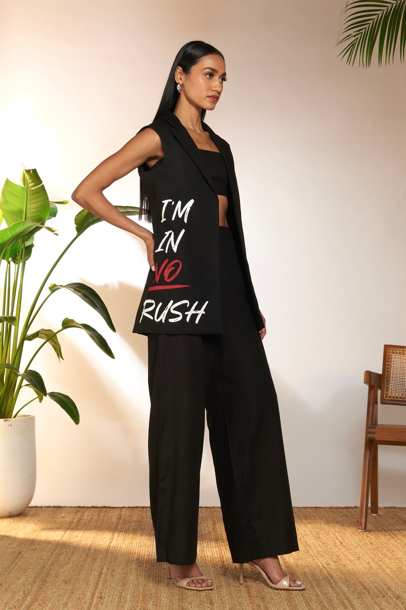 Masaba I'm In No Rush Slogan Blazer indian designer wear online shopping melange singapore