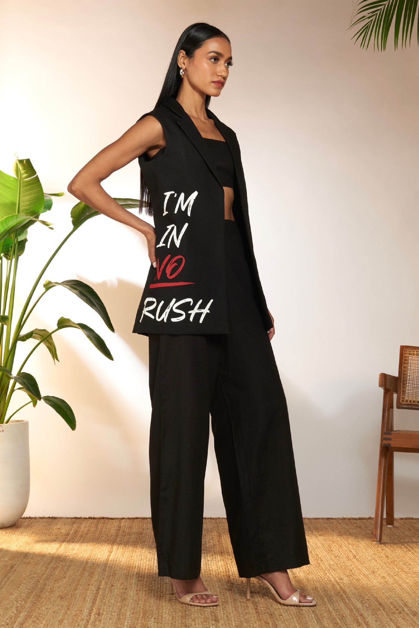 Masaba I'm In No Rush Slogan Blazer indian designer wear online shopping melange singapore
