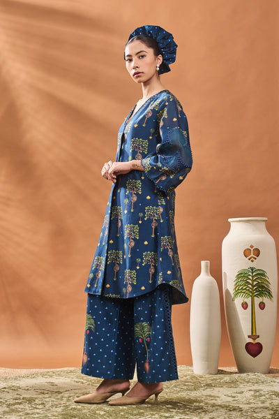 Masaba Indigo Wildscape Tunic Set indian designer wear online shopping melange singapore
