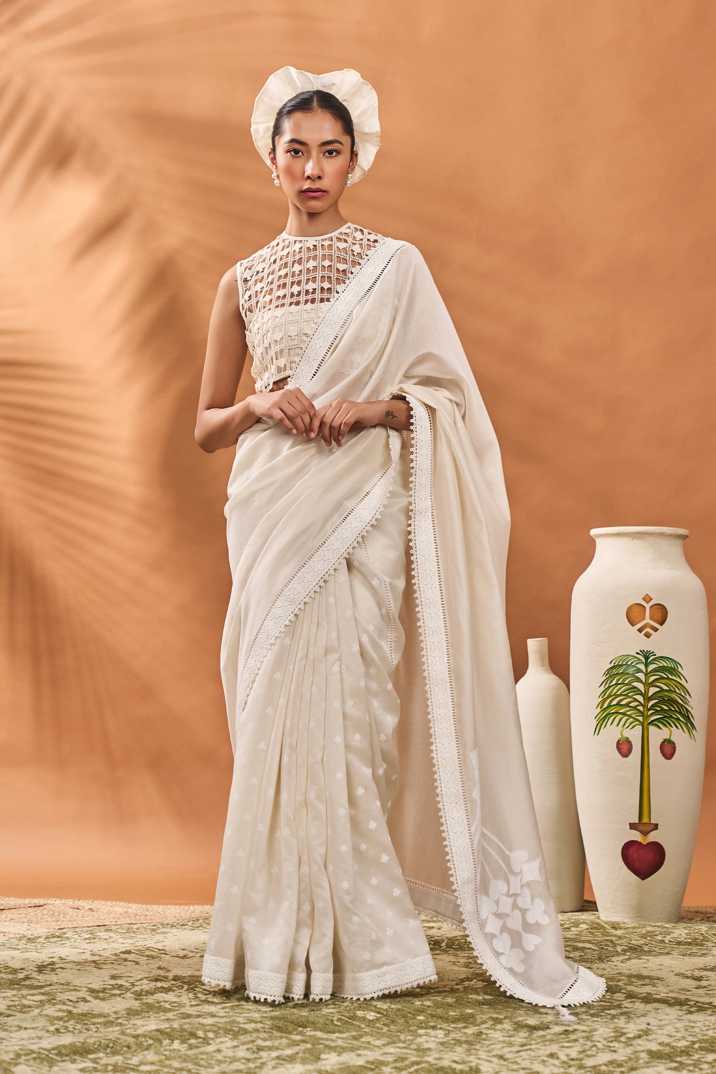 Masaba Ivory All Fours Saree indian designer wear online shopping melange singapore