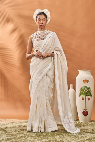 Masaba Ivory All Fours Saree indian designer wear online shopping melange singapore